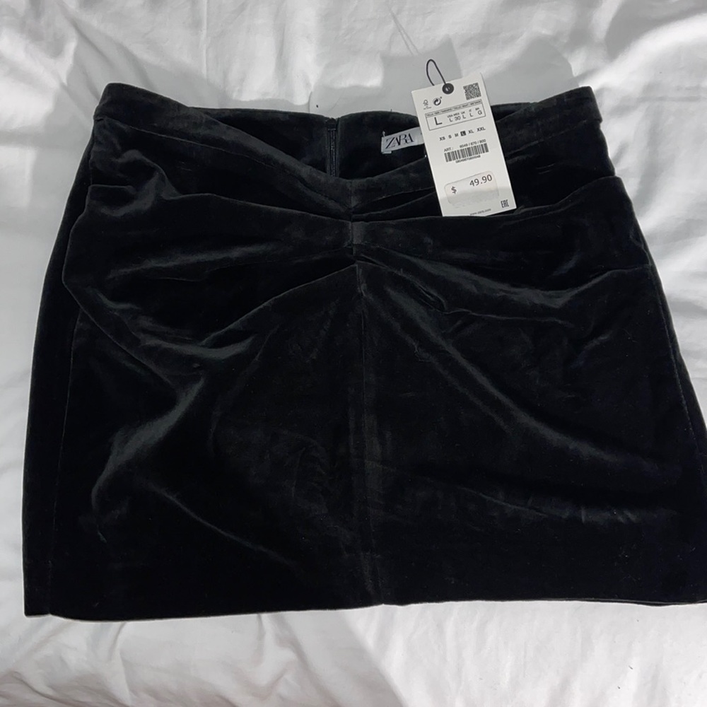 ZARA Mini Skirt, Black Velvet